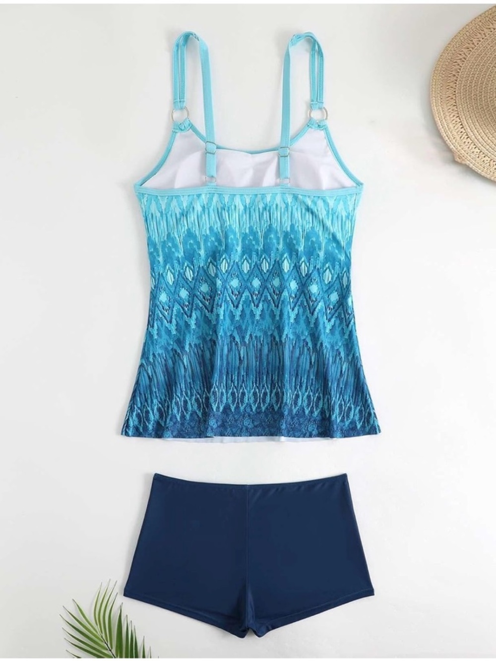 Blue Ombre Tankini with shorts